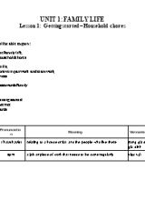 Giáo án Tiếng Anh Lớp 10 (Global review) - Unit 1 Family life - Năm học 2022-2023